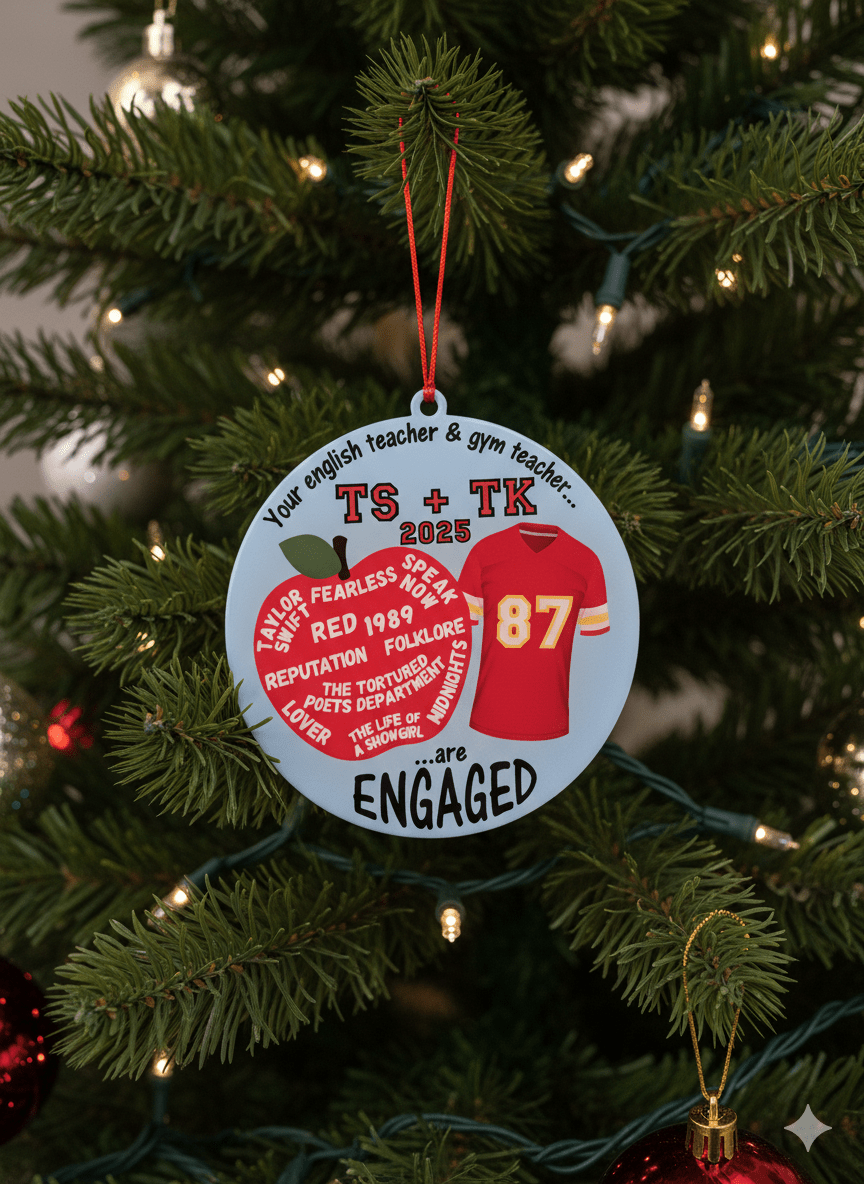 Love Story Christmas Ornament - 4" Round Acrylic - Ornament - Badge Express