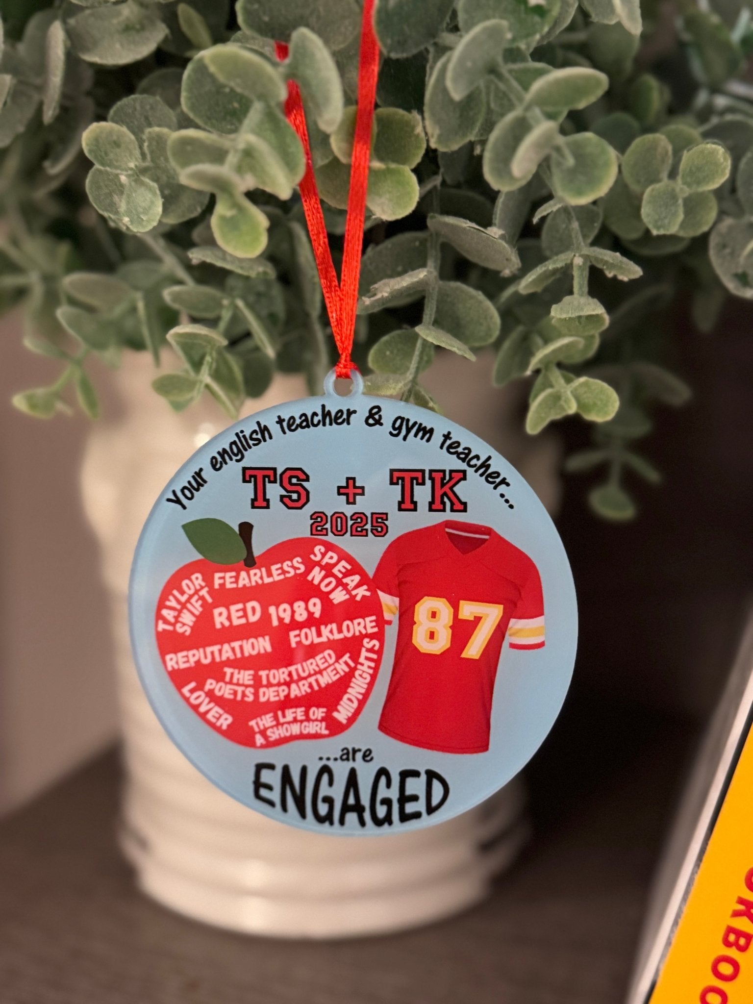 Love Story Christmas Ornament - 4" Round Acrylic - Ornament - Badge Express