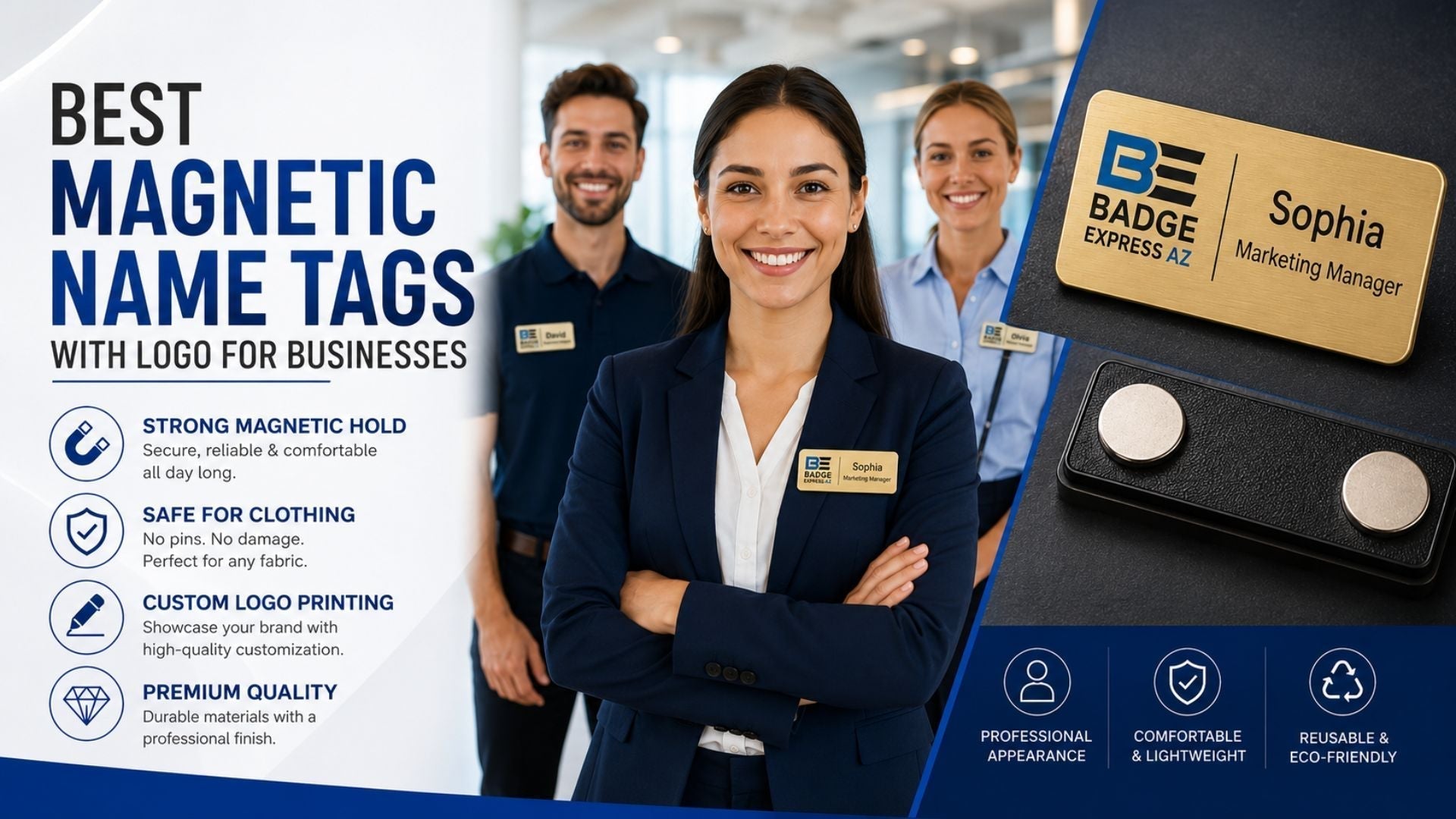 Best Magnetic Name Tags with Logo for Businesses