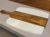 Marble & Acacia Wood Serving Board - 5 Piece Premium Set with Custom Laser Engraving