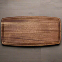 Acacia Wood Board w/ Juice Groove Large - Cutting Board - Front (Juice Groove)Center - Badge Express