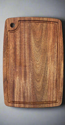 Acacia Wood Board w/ Juice Groove Medium - Cutting Board - Front (Juice Groove)Center - Badge Express