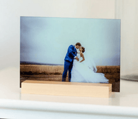 Acrylic Photo with Wood Stand - 5" x 7" - Badge Express