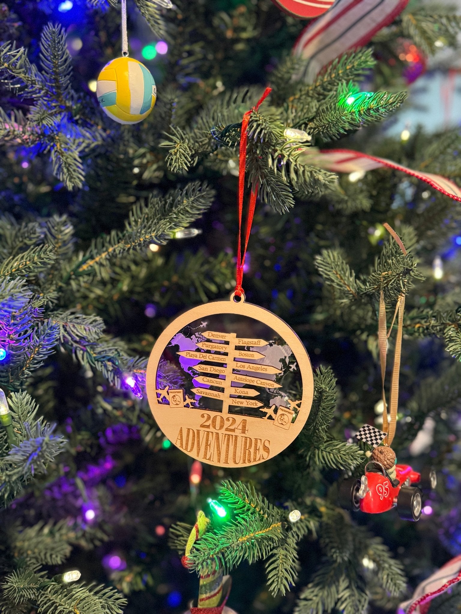 Adventure Travel Ornament - Ornament - Planes/PassportsWorld - Badge Express