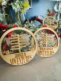 Adventure Travel Ornament - Ornament - Planes/PassportsWorld - Badge Express