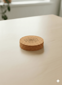 Agave Sketch Cork Coaster – Sonoran Collection™ – Southwest Arizona Home Decor - Home Decor - Set of 4 - Badge Express