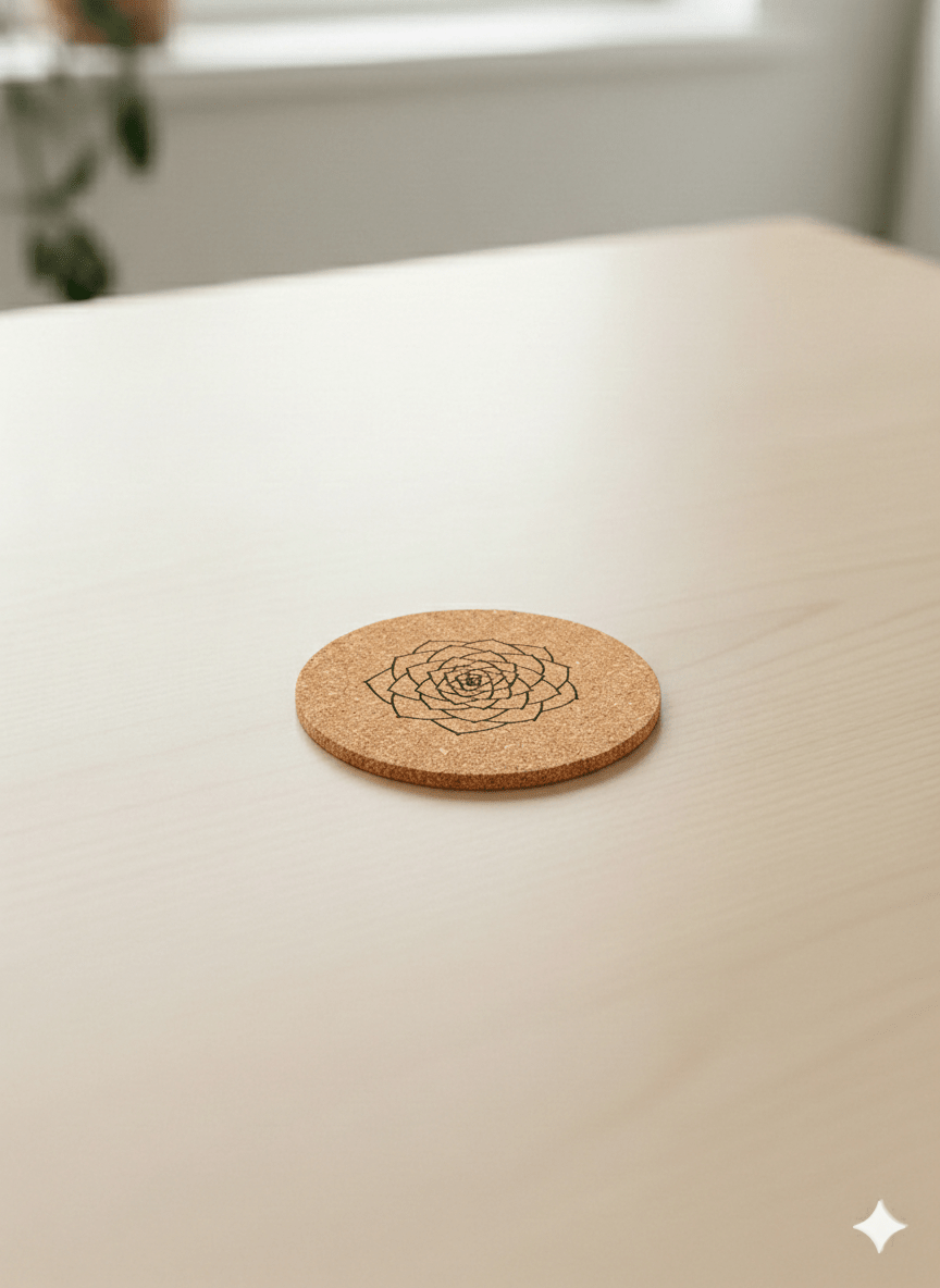 Agave Sketch Cork Coaster – Sonoran Collection™ – Southwest Arizona Home Decor - Home Decor - Single - Badge Express