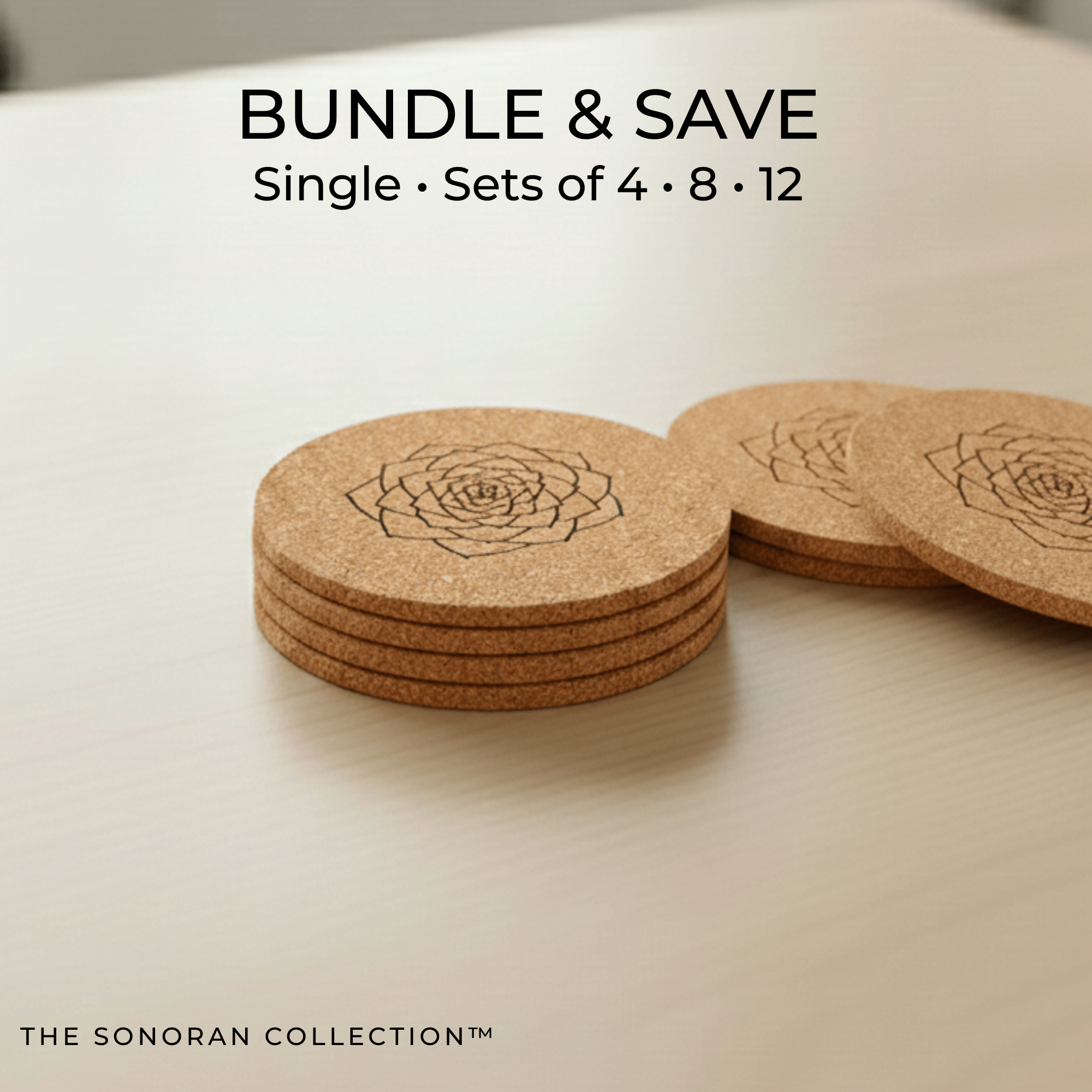 Agave Sketch Cork Coaster – Sonoran Collection™ – Southwest Arizona Home Decor - Home Decor - Single - Badge Express
