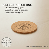 Agave Sketch Cork Coaster – Sonoran Collection™ – Southwest Arizona Home Decor - Home Decor - Single - Badge Express