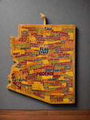 Arizona Charcuterie Boards - Cutting Board - Painted Names (Bamboo Engravable on back)No Engraving - Badge Express