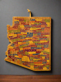 Arizona Charcuterie Boards - Cutting Board - Painted Names (Bamboo Engravable on back)No Engraving - Badge Express