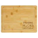 Bamboo Engraved Cutting Boards - Cutting Board - Rectangle w/ Drip Ring 11 1/2" x 8 3/4"Engraving - Badge Express
