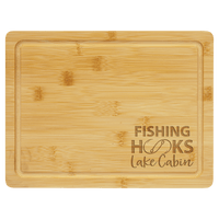 Bamboo Engraved Cutting Boards - Cutting Board - Rectangle w/ Drip Ring 11 1/2" x 8 3/4"Engraving - Badge Express