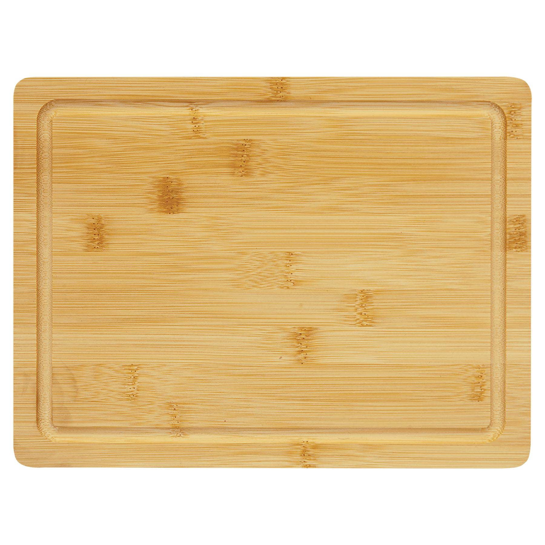 Bamboo Engraved Cutting Boards - Cutting Board - Rectangle w/ Drip Ring 11 1/2" x 8 3/4"No Engraving - Badge Express