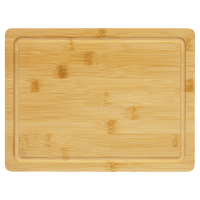 Bamboo Engraved Cutting Boards - Cutting Board - Rectangle w/ Drip Ring 11 1/2" x 8 3/4"No Engraving - Badge Express