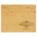 Bamboo Engraved Cutting Boards - Cutting Board - Rectangle w/ Drip Ring13 3/4" x 11"Engraving - Badge Express