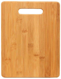 Bamboo Engraved Cutting Boards - Cutting Board - Rectangle w/ Handle 11 1/2" x 8 3/4"No Engraving - Badge Express