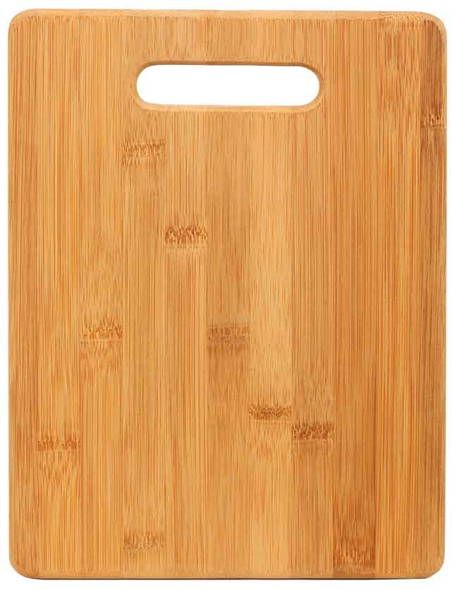 Bamboo Engraved Cutting Boards - Cutting Board - Rectangle w/ Handle 11 1/2" x 8 3/4"No Engraving - Badge Express