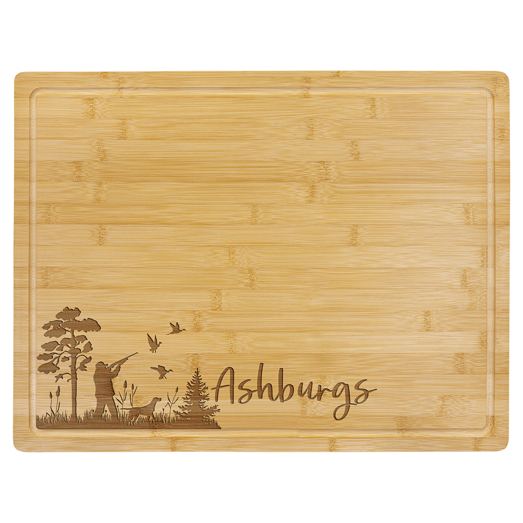 Bamboo Engraved Cutting Boards - Cutting Board - Rectangle w/ Handle 9" x 6"No Engraving - Badge Express
