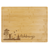 Bamboo Engraved Cutting Boards - Cutting Board - Rectangle w/ Handle 9" x 6"No Engraving - Badge Express