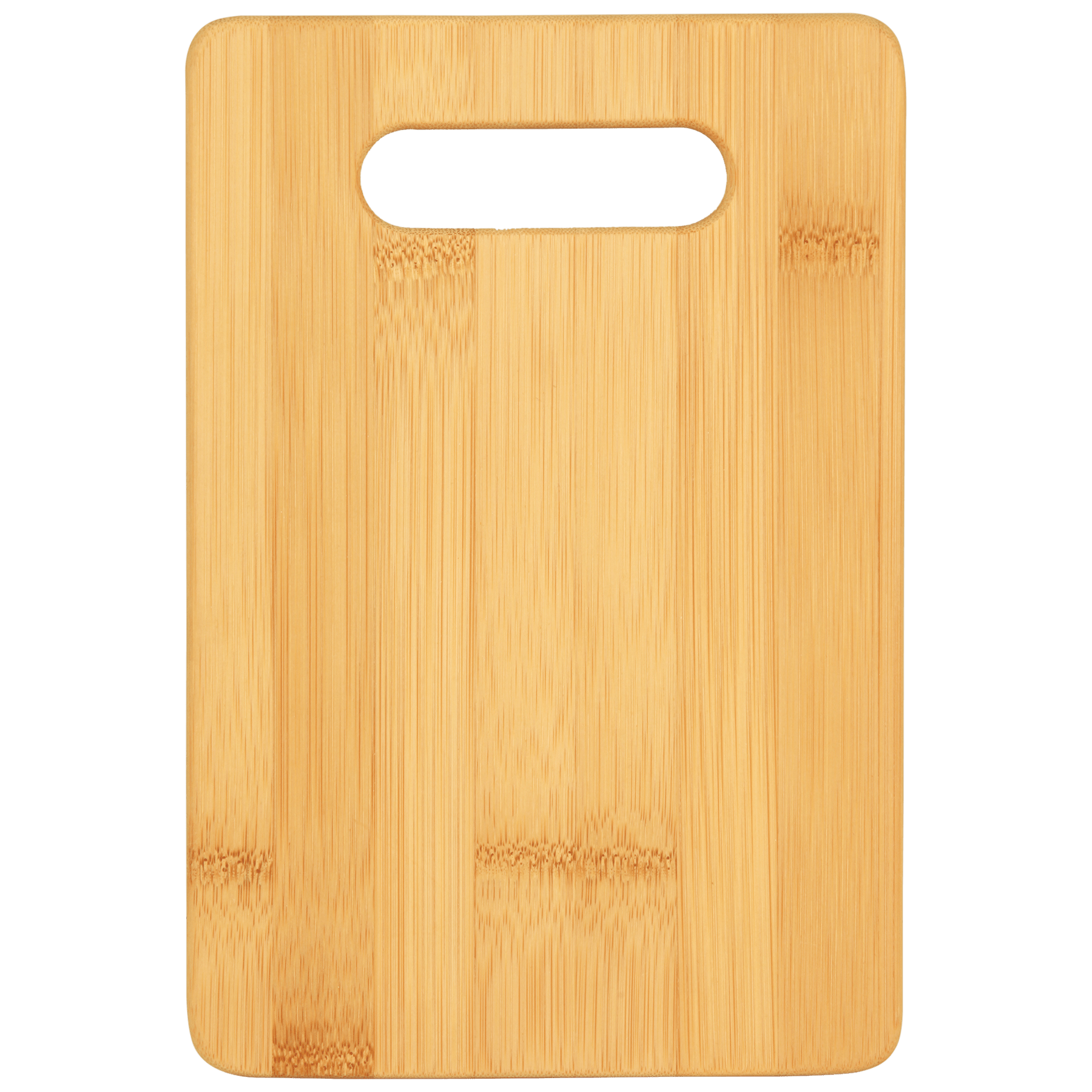 Bamboo Engraved Cutting Boards - Cutting Board - Rectangle w/ Handle 9" x 6"No Engraving - Badge Express