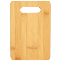 Bamboo Engraved Cutting Boards - Cutting Board - Rectangle w/ Handle 9" x 6"No Engraving - Badge Express