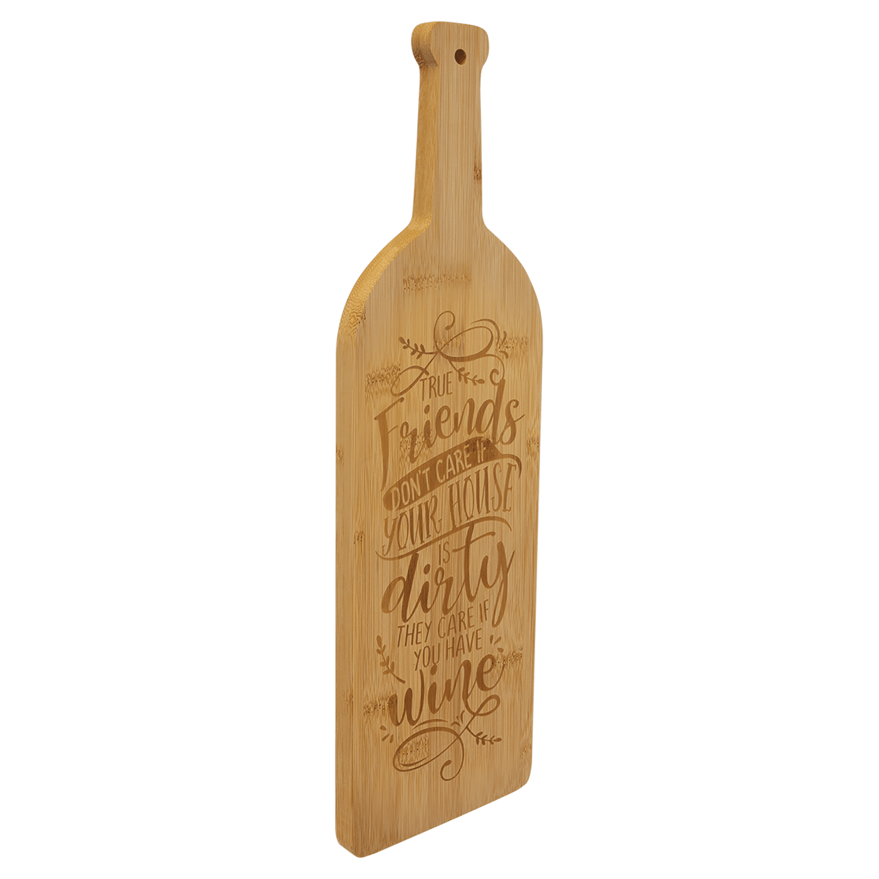 Bamboo Engraved Cutting Boards - Cutting Board - Rectangle w/ Handle 9" x 6"No Engraving - Badge Express