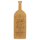 Bamboo Engraved Cutting Boards - Cutting Board - Wine Bottle Shape 17" x 5 1/4"Engraving - Badge Express