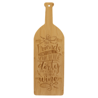 Bamboo Engraved Cutting Boards - Cutting Board - Wine Bottle Shape 17" x 5 1/4"Engraving - Badge Express