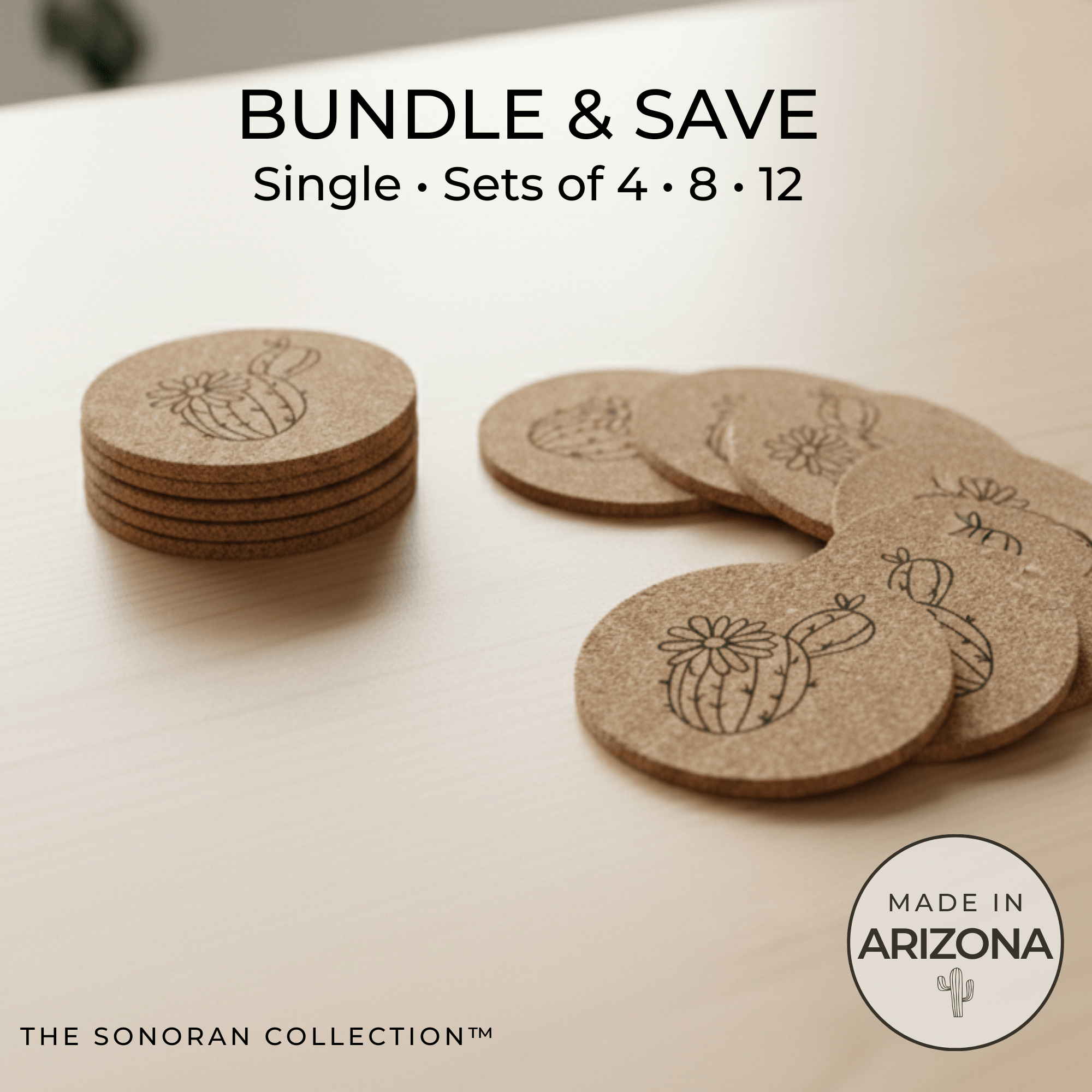 Desert Barrel Cork Coaster – Sonoran Collection™  – Southwest Arizona Home Decor