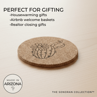 Desert Barrel Cork Coaster – Sonoran Collection™ – Southwest Arizona Home Decor - Home Decor - Single - Badge Express