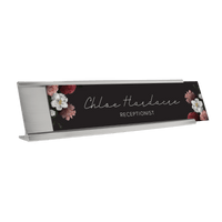 Desk Name Plate Holders - Name Plate Holder - Silver2" x 8" - Badge Express