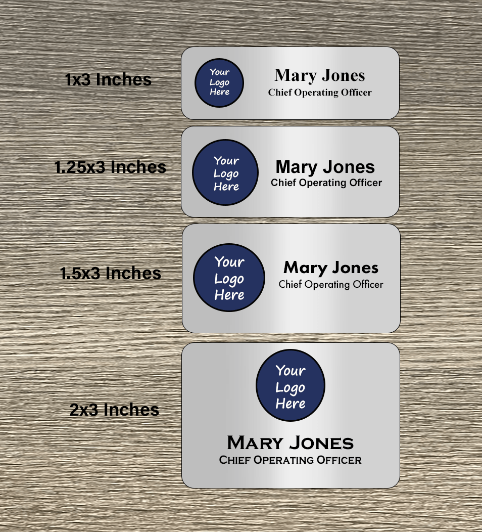 Full Color Name Badge - Metal - Name Badges - Silver1x3No Acrylic Backing - Badge Express