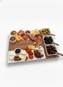 Marble & Acacia Wood Serving Board - 11 Piece Premium Set - Cutting Board - Badge Express
