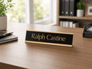 Name Plate Insert - Name Plates - 2" x 8"White/Black - Badge Express