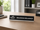 Name Plate Insert - Name Plates - 2" x 8"White/Black - Badge Express