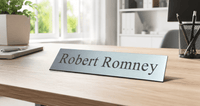 Name Plate Insert - Name Plates - 2" x 8"White/Black - Badge Express