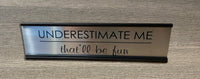 Name Plates Inserts - Metal - Name Plates - 2" x 8"Silver - Badge Express
