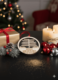 Personalized Travel Ornament - Engraved Wood and Acrylic - Ornament - CarsWorld - Badge Express