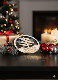 Personalized Travel Ornament - Engraved Wood and Acrylic - Ornament - Cruise ShipsWorld - Badge Express