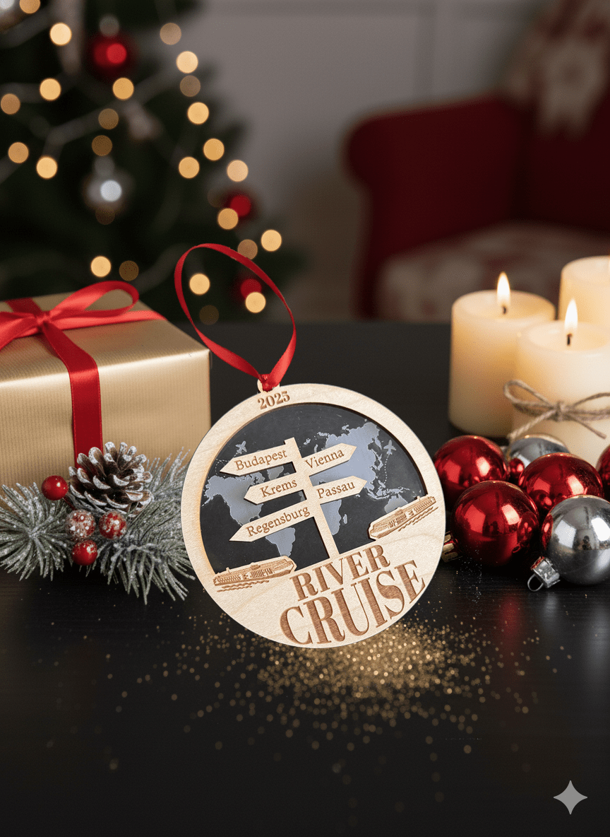Personalized Travel Ornament - Ornament - River Cruise - Badge Express