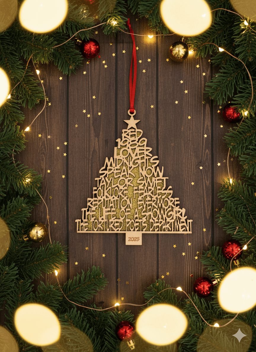 Taylor Swift Albums Ornament - Ornament - Gold2025 - Badge Express