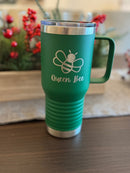 Tumblers - 20 Oz Insulated Travel Tumbler w/ Handle - Tumbler - One Side - Badge Express
