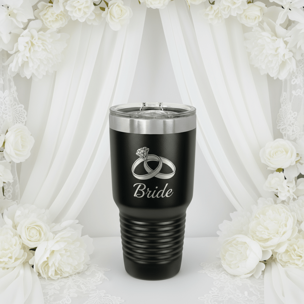 Tumblers - 30 oz Tumbler with Logo - Tumbler - Black - Badge Express