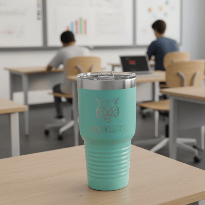 Tumblers - 30 oz Tumbler with Logo - Tumbler - Teal - Badge Express