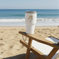 Tumblers - 30 oz Tumbler with Logo - Tumbler - White - Badge Express