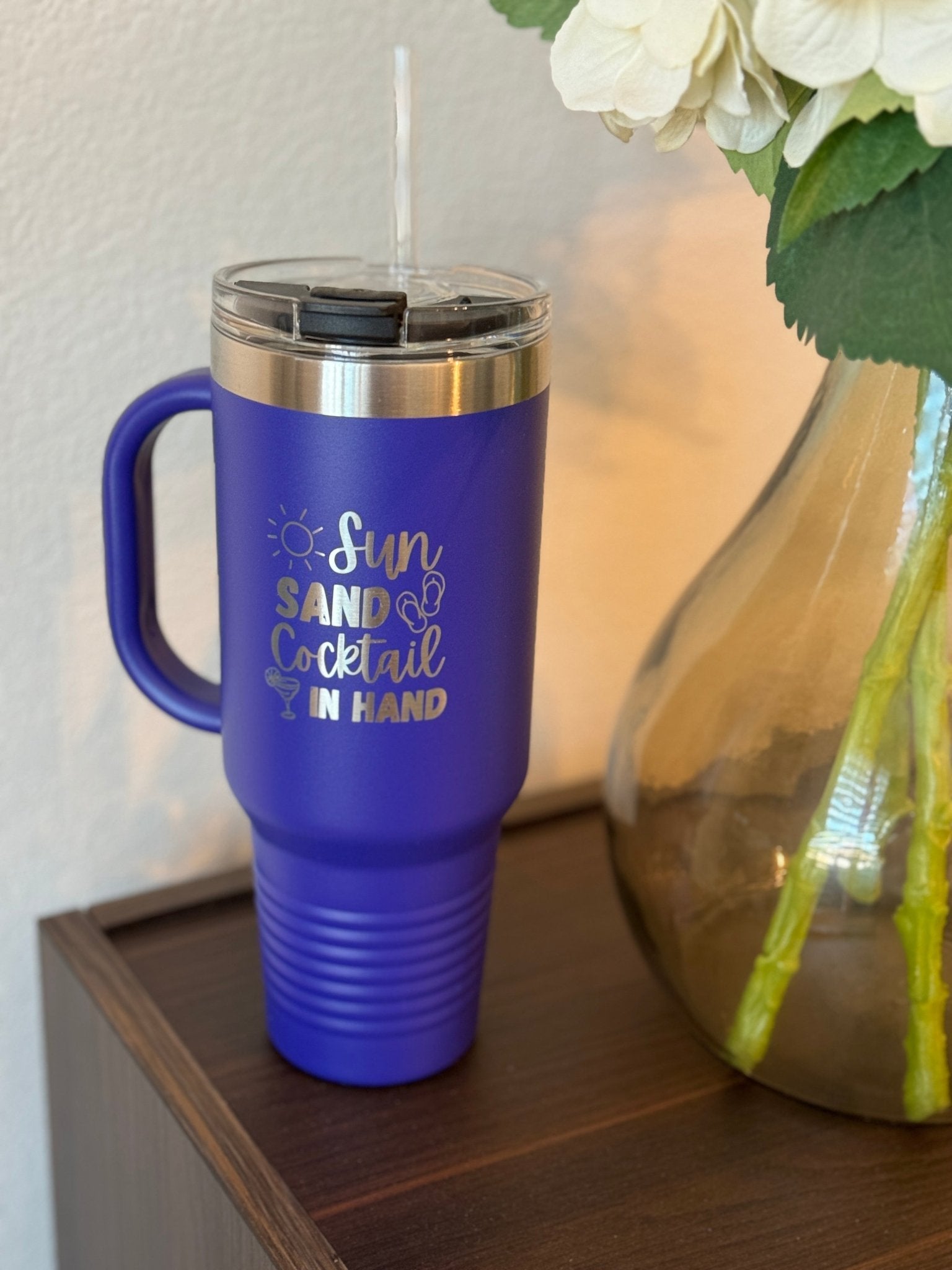 Tumblers - 40 Oz Insulated Travel Tumbler w/ Handle