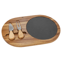 Wood/Slate Charcuterie Boards and Sets - Cutting Board - Oval - Badge Express