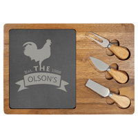 Wood/Slate Charcuterie Boards and Sets - Cutting Board - Rectangle - Badge Express