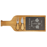 Wood/Slate Charcuterie Boards and Sets - Cutting Board - Wine Bottle - Badge Express